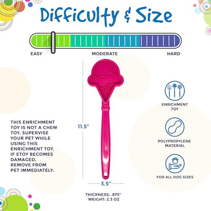 SodaPup Lick Sticks eToy – Durable Interactive Enrichment Toy Made in USA from Non-Toxic, Pet-Safe, Food Safe Material for Bonding, Training, Calming, Mental Stimulation, Oral Health & More - color: Pink Ice Cream Cone Lick Stick