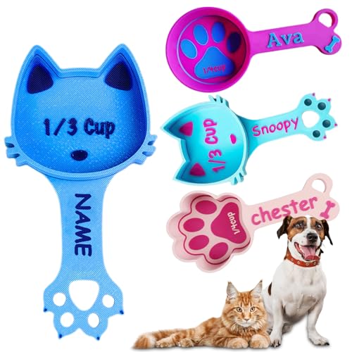 ubjva Personalized Cat Food Scoop Custom Cat Food Measuring Cup with Name Pet Accessories Gifts for Pet Lover - color: Cat Paws