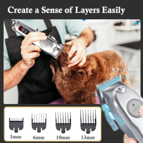 yucca Grooming Kit for Dogs at Home, Dog Razors for Grooming, Dog Shaver Grooming Set for Thick Hair, Dog Trimmers Clippers Professional, Cat Clippers for Matted Hair - size: DGC-4