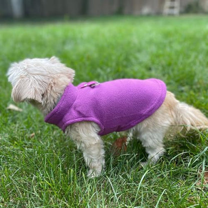 JACKO & CO - Fleece Vest Dog Sweater with Leash Ring - Soft, Warm & Lightweight Pullover Coat for Small & Medium Dogs, Puppies & Cats - Cozy Fall/Winter/Spring Pet Jacket (Purple, Small 4-6lbs) - color: Purple, size: S (4-6lbs)