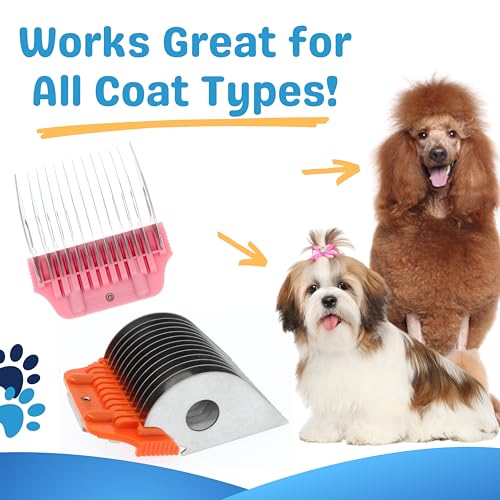30 Wide Blade & 32mm 38mm Wide Clipper Guard Attachment Set for A5 Series Clippers| Stainless Steel Blade for Professional Dog Groomers| Snap-On/Off Design Wide Guard Combs for Dog Grooming - color: 3Pcs Set(30w, 32mm, 38mm)