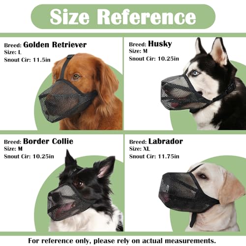 Mayerzon Dog Muzzle, Soft Mesh Muzzle for Small Medium Large Dogs Anti Bite Scavenging, Breathable Adjustable Mouth Guard for German Shepherd Labrador Golden Retriever in Grooming Walking Vet Visits - size: M [Snout Cir: 9.75"-10.75"]