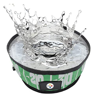 NFL Pittsburgh Steelers Pets First Collapsible Dog Travel Bowl Set, 2 Pack Food and Water Bowls for Dogs, Best Portable & Lightweight Leak-Proof Dog Bowls for Travel - color: Pittsburgh Steelers, style: 2 Pack