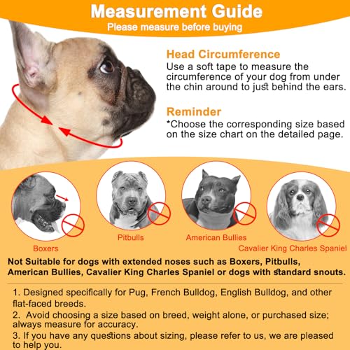 BARKLESS Short Snout Dog Muzzle, Breathable Mesh Flat Faced Muzzle for French Bulldog Shih Tzu and Pug, Mask Bulldog Mouth Cover for Biting Chewing Licking (Orange, XXS) - size: XXS (Head 8.5-12.5'')