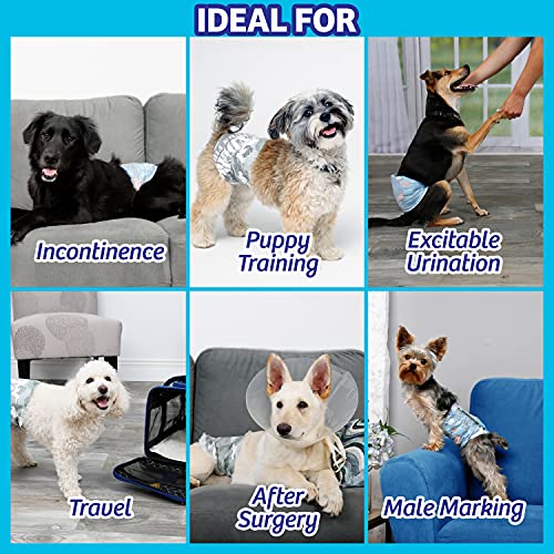 Hartz Disposable Male Dog Wraps, Size S 40 count, Comfortable & Secure Fit, Easy to Put On - size: S Male Wrap