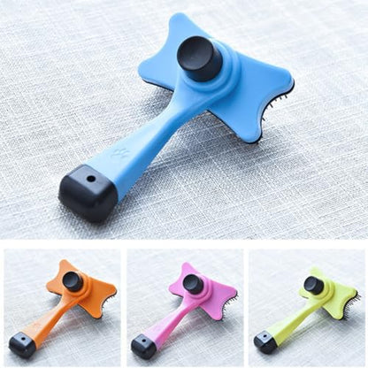 2pcs Pet Grooming Comb Fur Cleaning Tool Hair Knot Remover for Dogs with Soft Massage Teeth, Pink and Orange, Suitable for Dog Hair Grooming and Fur Care