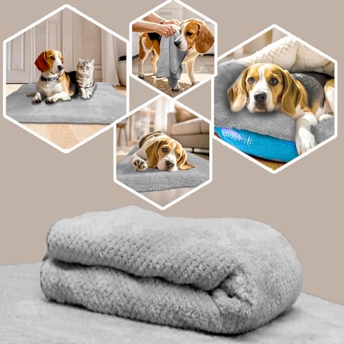 NVNAN Microfiber Dog Towel for Drying Dogs, 40 x 24 Inch Super Absorbent Pet Bath Towel, Soft Quick-Drying Grooming Towel for Small & Large Dogs, Cats, Puppies, Grey - color: Grey