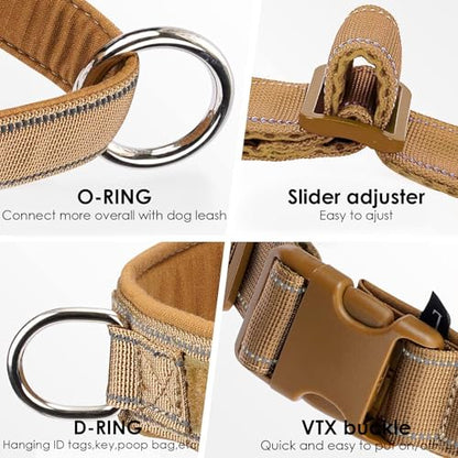 No Pull Dog Harness Brown for Small Medium Large Sized Dogs, Reflective Escape Proof Adjustable Dog Harnesses with 2 Patch, S - color: Brown, size: S-Chest size 18-22''