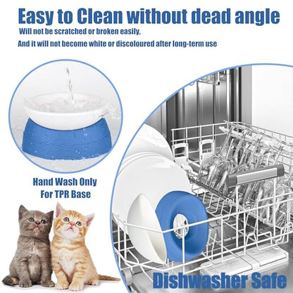 French Bulldog Food Bowl- Slanted Tilted Pug Food Water Bowl,Cat Bowl- Feeder for Frenchie/Shih Tzu/Flat Faced Small Dogs/Puppies/Cats (Blue, 4 Cup) - color: Blue, size: 4 Cup
