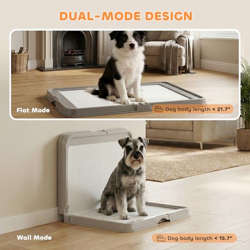PawHut Pee Pad Holder 34" x 24.5", Foldable Indoor Potty Tray for Dogs, Large Training Pad Holder, Includes 3 Pee Pads, Anti-Slip & Easy to Clean