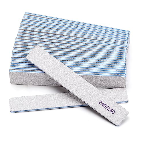 25 Count 240/240 Grit Nail Files for Natural Nails, Double Sided Emery Boards Fine Grit Nail File Manicure Tools - size: 240/240 Grit(25 Count)