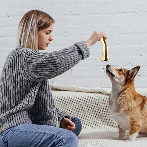 Sosation 4/5 Pack Dog Chew Toys for Aggressive Chewers Indestructible Nylon Dog Bones Beef Flavor Teething Chew Toys Bones for Large/Medium/Small Puppies(Large) - size: Large