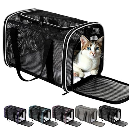 Cat Carrier, Soft-Sided Pet Carrier Bag, Breathable Mesh, Black (White, 20 * 13 * 13) - color: white, size: 20.0"L x 13.0"W x 13.0"H