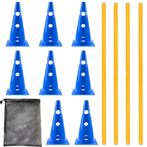 Dog Agility Course - Pole Obstacle Interactive Training Set, Backyard Pet Exercise Kit, Canine Activity Equipment, Adjustable Outdoor Jumping Play System | for Puppy Small Medium Large Breed Garden
