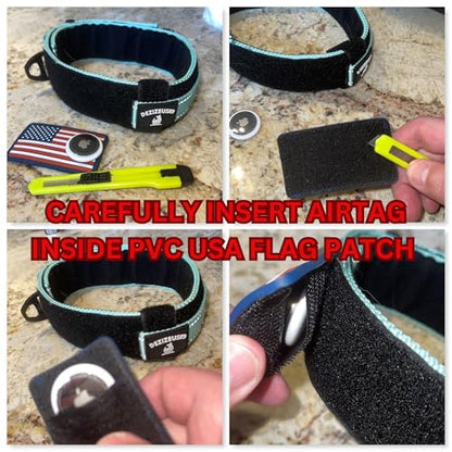 Tactical Dog Collar 2 Inch Wide Heavy Duty with Metal 2-Pin Belt Buckle for Medium, Large & XL Dogs, Thick Military-Style K9 Collar, Reflective, with Name Plate Area, USA Flag Patch, Strong & Durable - color: DESERT TAN, size: 20-28 inches