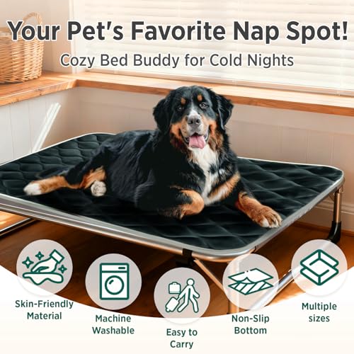 furrybaby Dog Bed Mat Flat Crate Mat with Anti-Slip Bottom Machine Washable Pet Kennel Pad for Dog Sleeping (M 30x19'', Grey Mat) - size: 30.0"L x 19.0"W x 0.7"Th