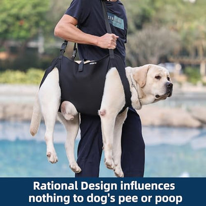 Dog Lift Harness,Full Body Dog Sling Carrier with Handle,Total Body Support for Dogs,Pet Dog Leg Support Sling Adjustable Retractable Breathable Lift Harness (XL) - size: XL