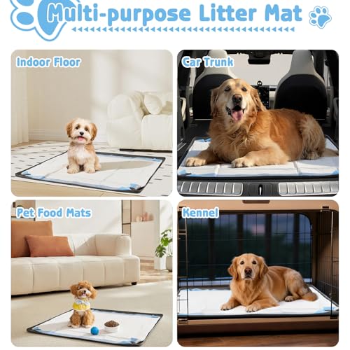 Pee Pad Holder for Dogs, 24" x 24" Non-Slip Silicone Dog Puppy Pad Holder, No Spill Raised Lip High Edge,Portable, Magnetic fixation，Leak-Proof Mat Holder, Square Potty Trays for Home Floor Protection - size: 24*24