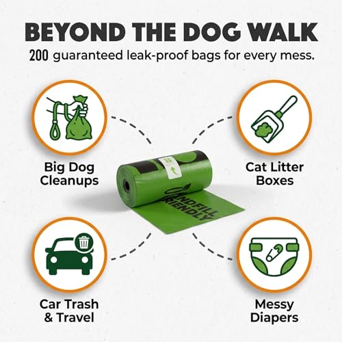 Doggy Do Good - 200 Count, Heavy Duty Poop Bags for Dogs - Standard Size - Dog Waste Bags Made with 50% Recycled Plastic + 15% Biobased Material - Landfill-Friendly, Unscented, Leak-Proof - size: 1 Count (Pack of 200)