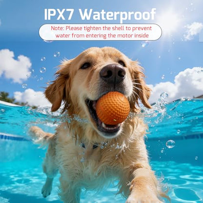 SNOYWEN Smart Interactive Dog Toy, Automatic Moving Bouncing Rolling Ball, Food-Grade Rubber Material IPX7 Waterproof Active Ball for Medium and Large Dogs (Orange) - color: Orange