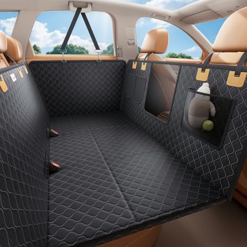 Lamicall Dog Car Seat Cover for Back Seat - [Upgraded Anti-Ripped] Back Seat Extender for Dogs Hard Bottom, Waterproof Dog Hammock for Car with Mesh Window, Pet Backseat Protector SUV & Small Truck L - size: For Cars/ SUV/ Small Truck