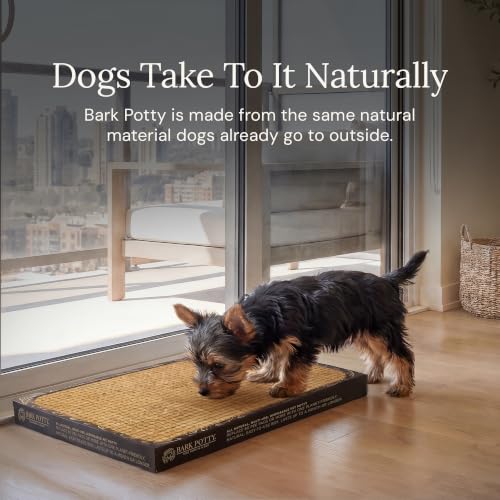 Puppy Bark Potty | Indoor Potty for Puppies & Dogs | Plant-Based Fiber Dog Potty Tray | Stays Dry & Pest-Free | Disposable Litter Box for Dogs | Standard 24x16 - size: Standard 24x16