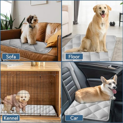 Magik & Kover Dog Crate Pad 2 Pack (48" x 30"), Soft Large Dog Crate Mat with Anti-Slip Bottom, Machine Washable Kennel Pad, Fits 48 Inch Crate, Grey - size: 48 x 30 Inch