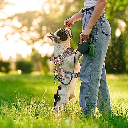 Tactical Dog Harness with Handle, Medium. Desert Camouflage 900D Nylon Tactical Dog Vest Harness. No Pull Breathable Dog Tactical Harness with Adjustable Straps and Quick-Release Buckles - size: Medium