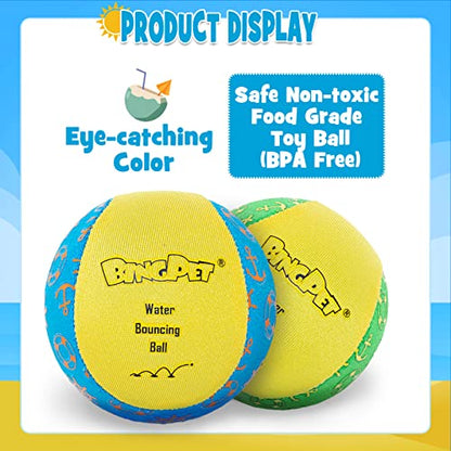 BINGPET Dog Pool Toys, Floating Dog Ball 2 Pack, Dog Water Bouncing Balls Toy, Interactive Dog Training Games Chew Balls for Small and Medium Dogs - color: Yellow