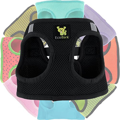 EcoBark Step in Dog Harness - Eco-Friendly Teacup Dog Harnesses for XXS, XS, and Small Dogs - Reflective and Adjustable Mini Body Halter Vest -Tiny Soft Mesh Toy Breed Harness (XXXS, Black) - color: Black, size: XXXS- 2 to 3 lbs- Chest up to 10 in (Pack o