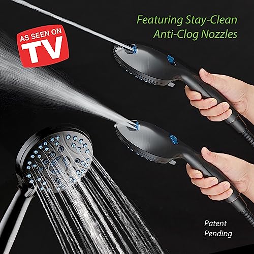 Hotel Spa AquaCare As-Seen-On-TV High Pressure Handheld/Rain 50-mode 3-way Shower Head Combo with Adjustable Arm - Anti-clog Nozzles, Tub & Pet Power Wash, 6 ft. Hose, Rubbed Bronze Finish - color: Oil Rubbed Bronze, style: 2.5 Gallons Per Minute