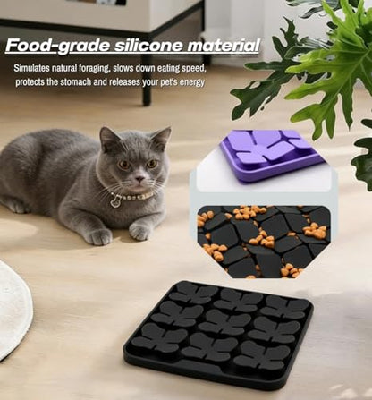 Pet Silicone Snuffle Mat Dog Feeding Mat Non-Slip Slow Feeder Puzzle Mat No Hurt for Dog's Nose for Smell Training Slow Eating (Blue) - color: Blue