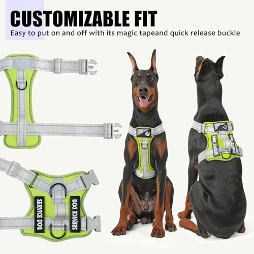 Service Dog Harness - color: NeonGreen, size: X-Small (Pack of 1)