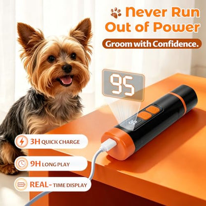 Upgraded Ultra Quiet Dog Nail Grinder with LED Light & Safety Guard - Rechargeable Adjustable Speed Pet Nail Trimmer for Painless Grooming of Dogs & Cats