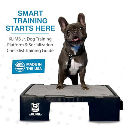 Blue-9 KLIMB Jr. Professionally Designed Dog Training Platform and DIY Guide for Behavior Basics, Made in The USA, Black - color: Black