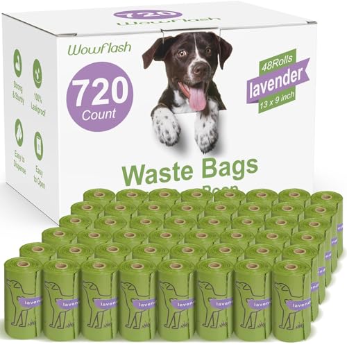 720 Count Lavender Scented 13” x 9”Dog Poop Bags Rolls, Leakproof Strong & Sturdy Waste Bags for Doggie Cat Pet - style: 720 Lavender