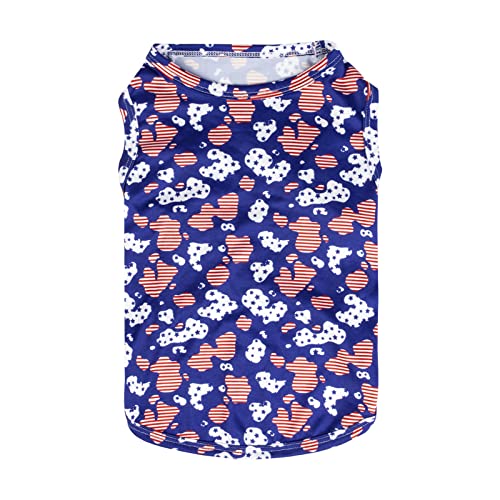 CuteBone Dog Shirts 2-Pack Soft Pet Clothes Breathable Summer Vest for Small Puppy and Stretchy Cat Apparel - color: Stars&map, size: Medium