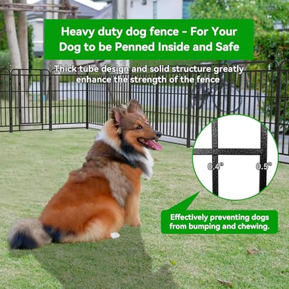 Kfvigoho Heavy Duty Dog Playpen: 12 Steel Panels 40" Height, Square Steel Pipe with Reinforced Crossbars, 27FT 57 Sq.ft Portable Fence for Yard RV Camping, Snowy Black - style: 27"W x 40"H