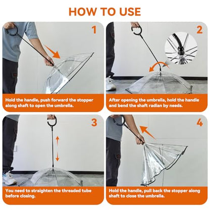 LESYPET Dog Umbrella for Small Dogs, Clear Puppy Umbrella with Adjustable Rope Leash for Rainy Walking, 27'' Diameter - color: Clear(With leash)