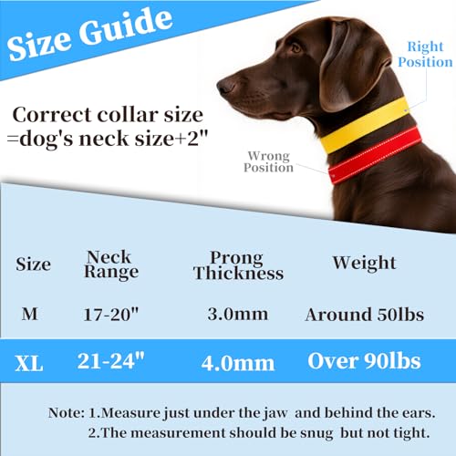 Reflective Dog Training Collar with Quick Release Buckle,Adjustable Stainless Steel Dog Collar with Soft Nylon Cover for Small Medium Large Dogs(Blue,XL(21-24" Neck,4mm)) - color: Blue, size: XL