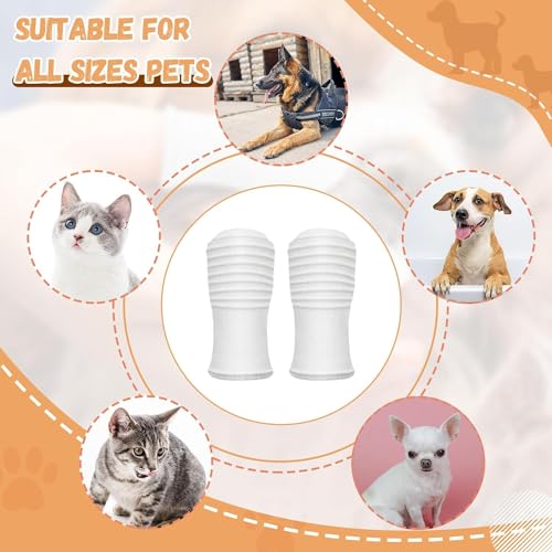 Dual Sided Cat Toothbrush Dog Toothbrush Finger Brush Micro Head, Suitable for Small to Large Dogs & Cats (White, Small) - color: White