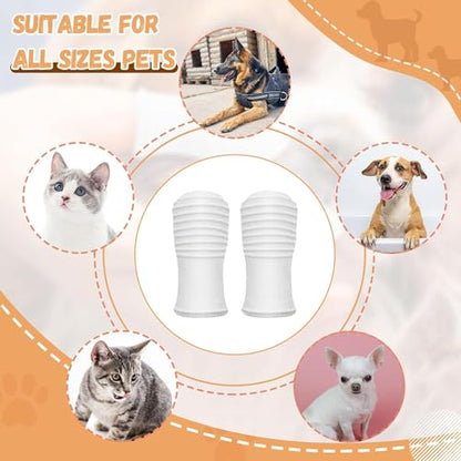 Dual Sided Cat Toothbrush Dog Toothbrush Finger Brush Micro Head, Suitable for Small to Large Dogs & Cats (White, Small) - color: White