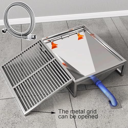 Porch Potty for Dogs, 31"×20" Stainless Steel Dog Litter Box, Portable Sturdy Metal Pet Toilet Tray, for Small Large Dogs Indoor Outdoor Use, Easy to Clean