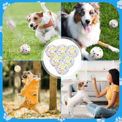 Etpu Dog Tennis Balls - Durable Bouncy chew Toys for Small Medium and Large, Interactive Fetch Training, Squeaky Tennis Balls for Aggressive Chewers, Water Resistant Dog Toys, 6 Pack (7cm White) - size: 6 Pack – 7cm White
