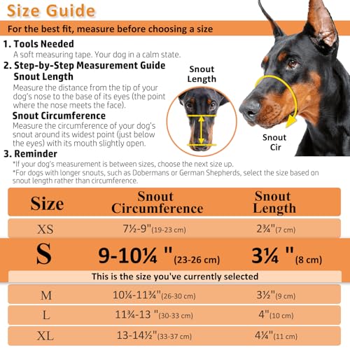 BARKLESS Dog Muzzle, Basket Muzzle for Biting, Chewing and Scavenging, Humane Cage Mouth Cover, Perfect for Grooming and Training Small Aggressive Reactive Dogs (S, Brown) - size: Small