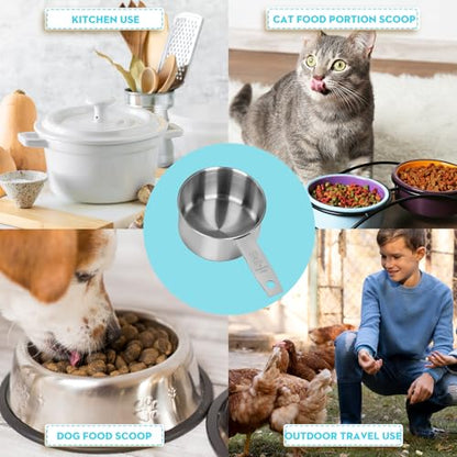 4Pcs 1/2 Cup Measuring Cup,Stainless Steel Measure Cups Metal Scoops for Wet and Dry Ingredients, Great Kitchen Gadgets for Cooking(1/2 Cup) - size: 1/2 Cup