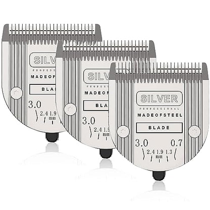 5 in 1 Replacement Blades Compatible with Wahl Bravura .Chromado，Creativa，Figura Dog Clippers for Dogs Grooming-(3PC) - color: Silver Gray