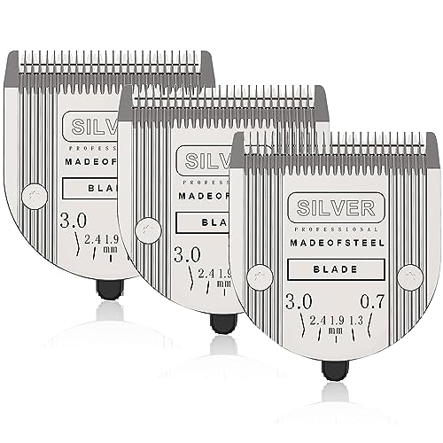 5 in 1 Replacement Blades Compatible with Wahl Bravura .Chromado，Creativa，Figura Dog Clippers for Dogs Grooming-(3PC) - color: Silver Gray