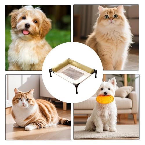Outdoor Cooling Dog Bed – Elevated Airflow Sleeper Frame, Foldable Puppy Nest Mat, Moisture Resistant Feline Cradle, Lightweight Rest Pad, Anti Heat Nap Station | Animal Cot for Backyard Deck Balcony - color: Green