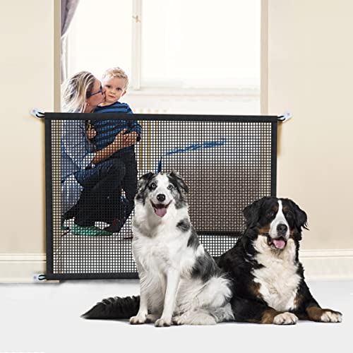 Dog Gate for Stairs Pet Gates for The House: Dogs Screen Mesh Gate for Doorways Stairways Indoor 29 inch Tall, 45 inch Wide, Fits Openings 40'' to 43'' Wide - size: 29"Hx45"W(Pack of 1)